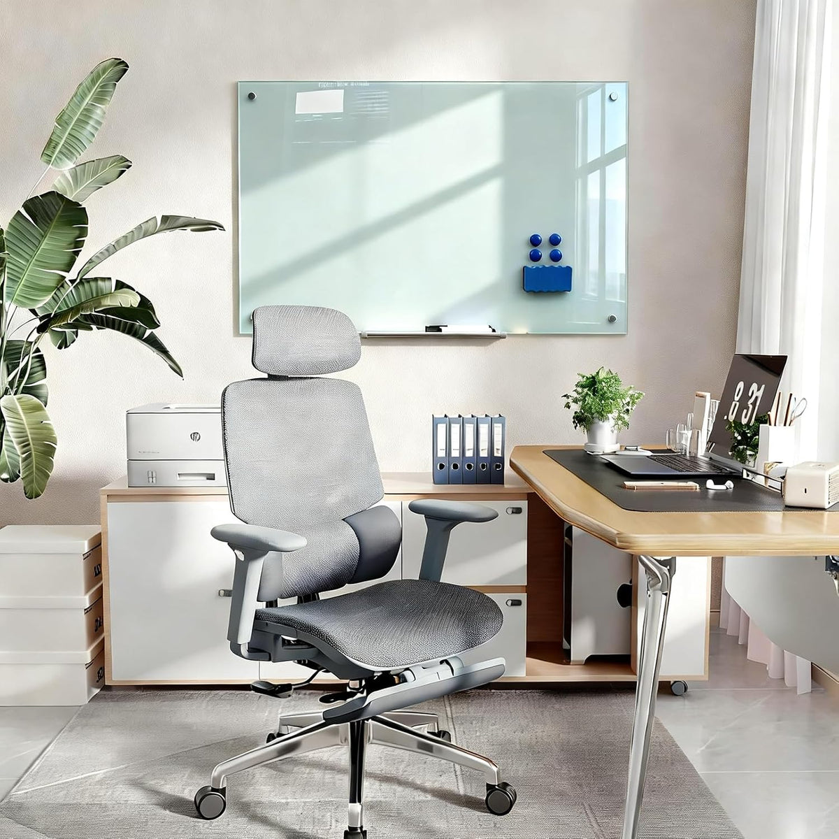 Glass Magnetic White Board, 36"x24" Dry Erase Board for Wall, Bulletin Whiteboard for School Classroom Office Homeschool