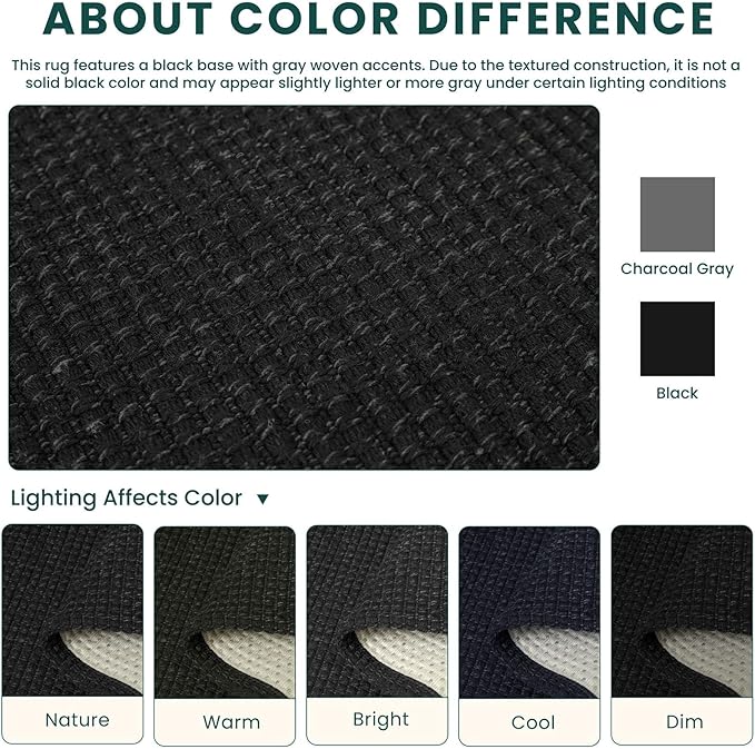 KOZYFLY Black 2.5'x18' Runners Rugs