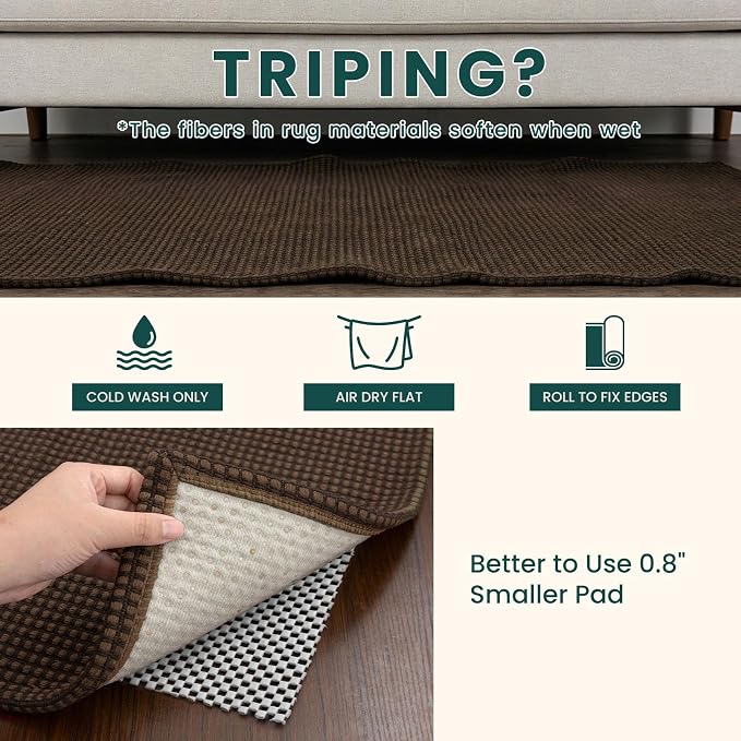 KOZYFLY Woven 2x7 Washable Kitchen Runner Rug, Non Slip Runners