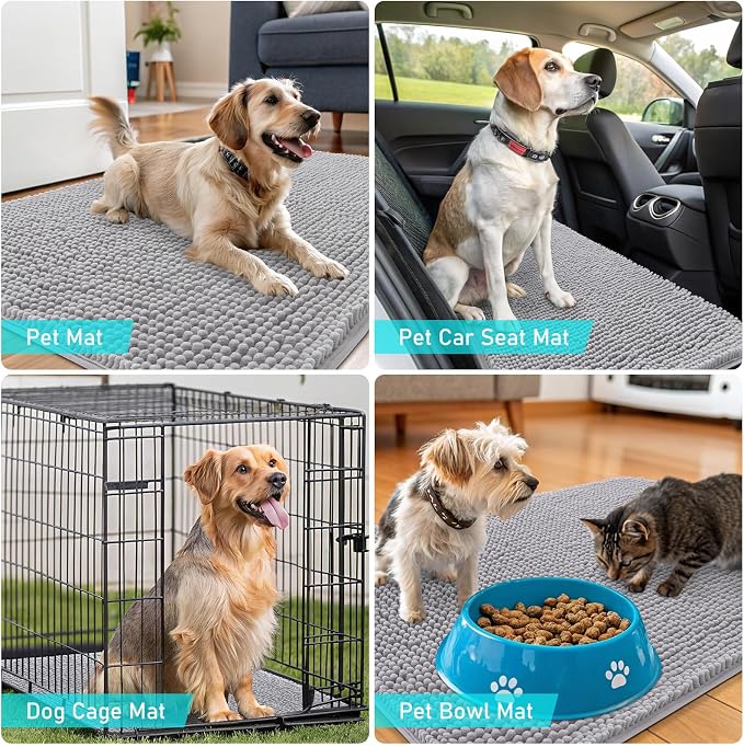 OLANLY Dog Door Mat for Muddy Paws 70x32, Absorbs Moisture and Dirt, Absorbent