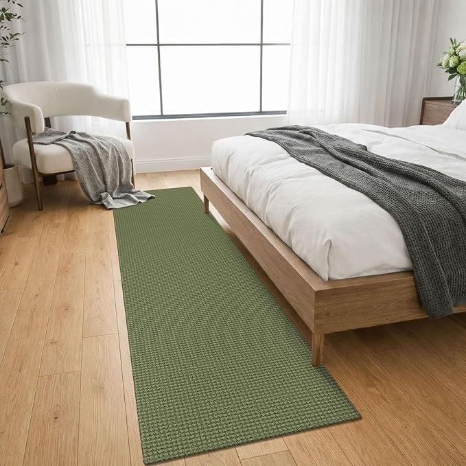 KOZYFLY Cotton Runners for Hallway 2x8, Washable Runner Rug, Woven Non Slip