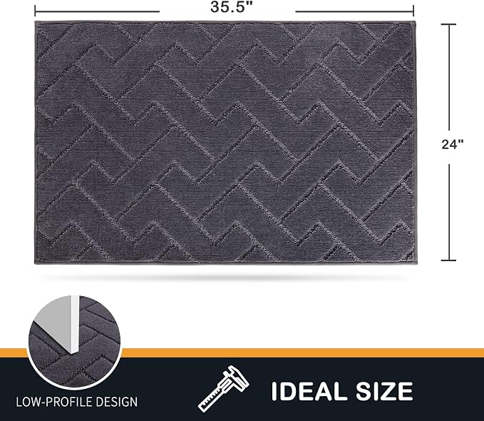 PURRUGS Dirt Trapping Door Mat 24" x 35.5", Non-Slip Machine Washable Entry Rug