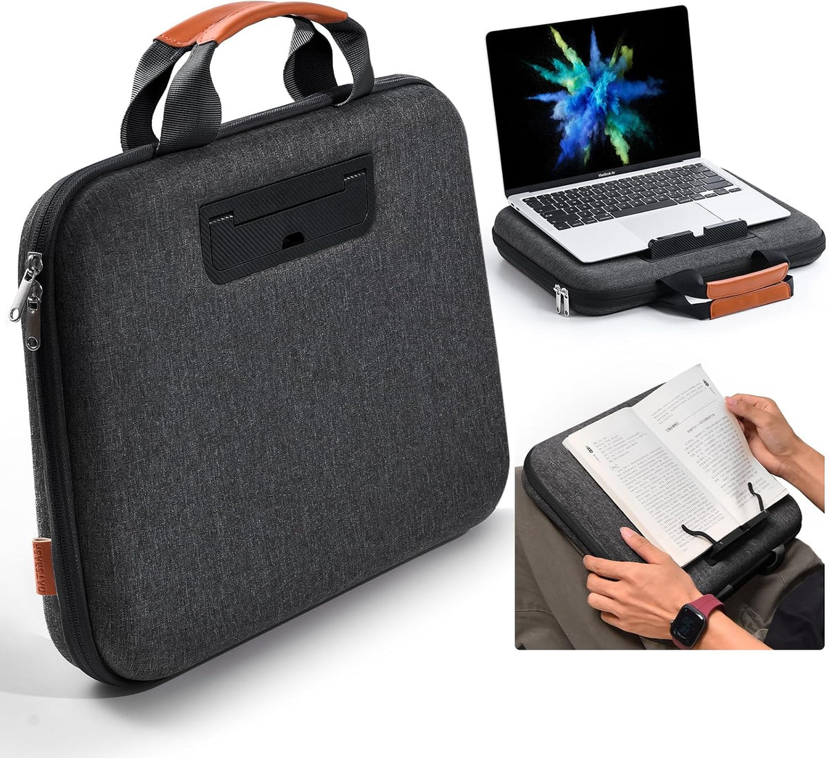 14 Inch Hard Laptop Sleeve 2 in 1 Lap Desk for HP MAC Dell- Black
