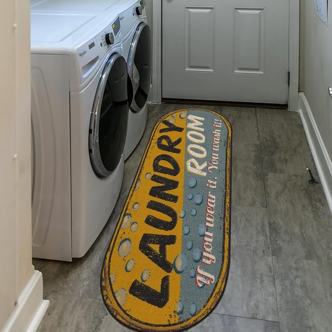 Ottomanson 20" x 59" Oval Laundry Room Rug