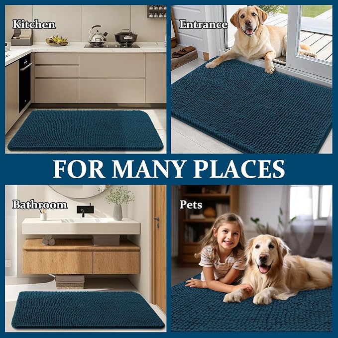 OLANLY Dog Door Mat for Muddy Paws 70x24, Absorbs Moisture and Dirt, Absorbent