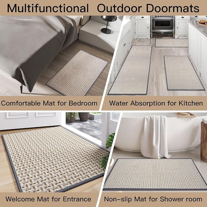 Door Mat 17"x30", Door Mat Indoor Entrance Dirt Resistant and Absorbent