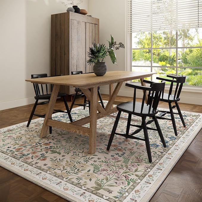 Machine Washable Rugs for Living Room: 6x9 Area Rugs for Bedroom Vintage Stain