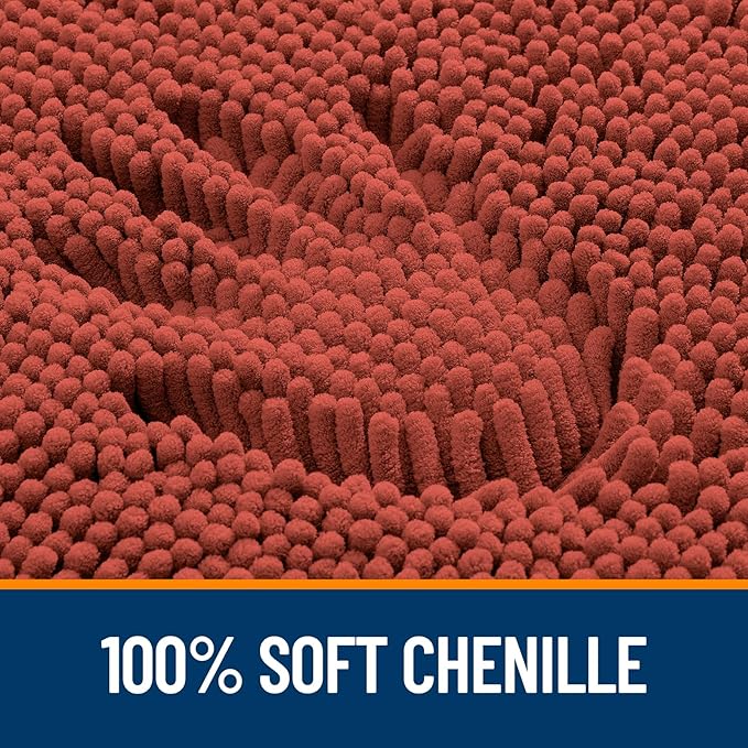 OLANLY Toilet Rugs U-Shaped 24x24, Extra Soft Absorbent Chenille Contour