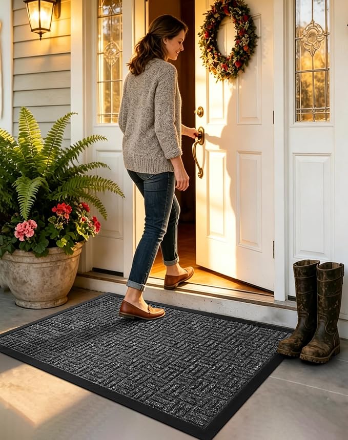 Mibao Front Door Mat, Heavy Duty Durable Welcome Mat