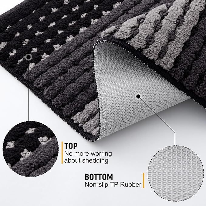 Kitinjoy Indoor Outdoor Door Mat, 48x30 Non-Slip Absorbent Dirt Trapper