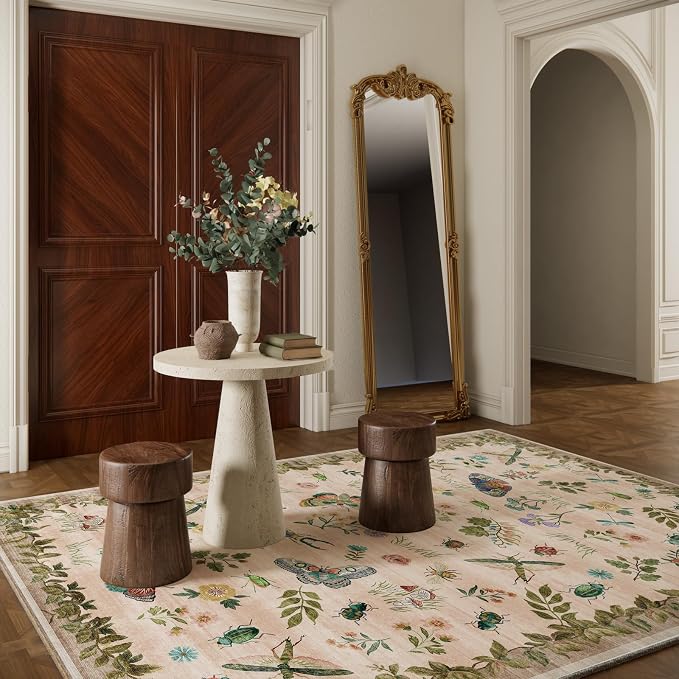 Machine Washable Rugs for Living Room: 6x9 Area Rugs Bedroom Rug Stain