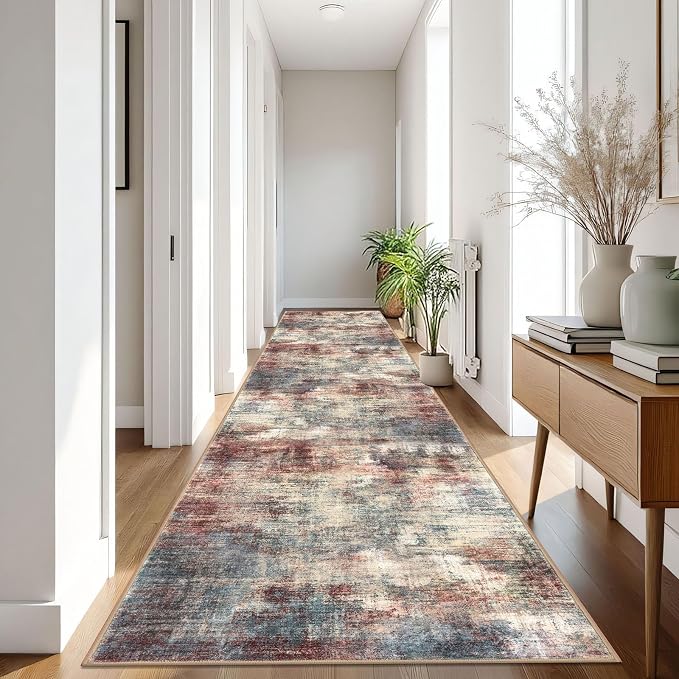 IOHOUZE Abstract Runner Rug 3x16 Ft Washable Runners