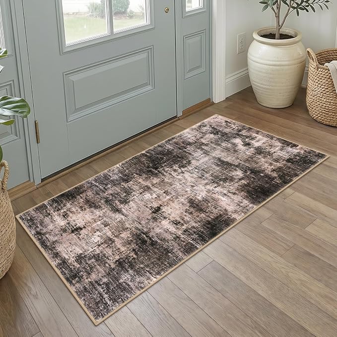 IOHOUZE Abstract Runner Rug 2x4 Ft Entryway Rugs Washable Door Mat Indoor