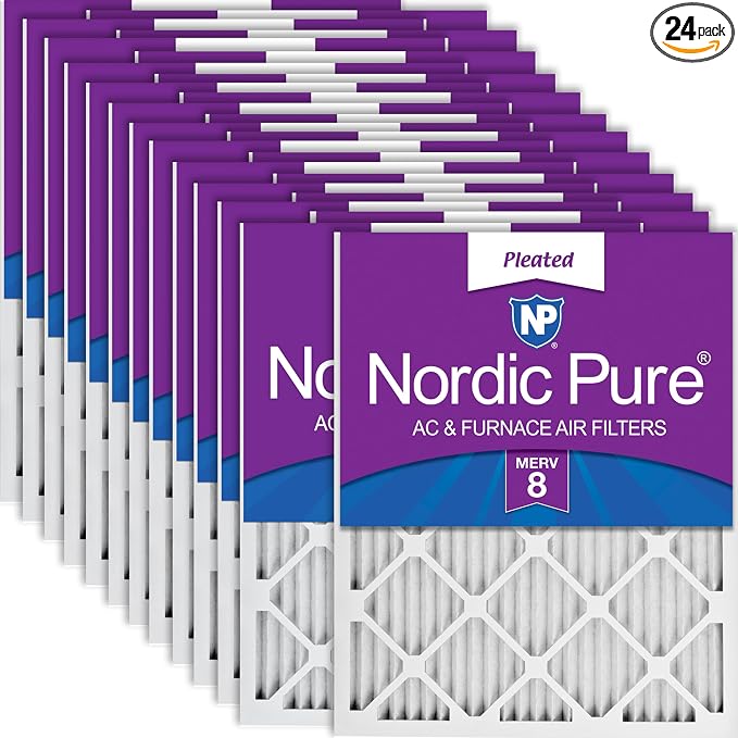 Nordic Pure 18x24x1 Pleated MERV 8 Air Filters 24 Pack
