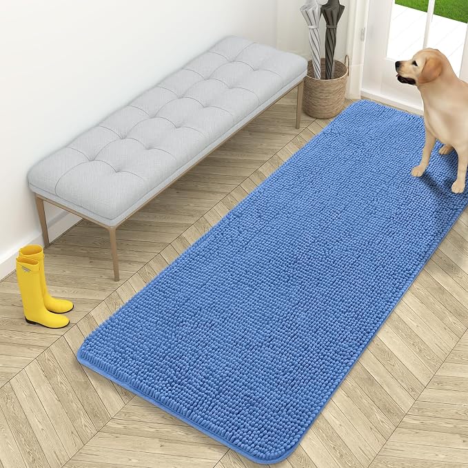 OLANLY Dog Door Mat for Muddy Paws 59x24, Absorbs Moisture and Dirt, Absorbent