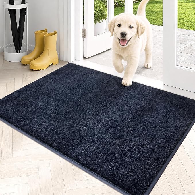 PURRUGS Dirt Trapping Door Mat 24" x 35.5", Non-Slip Machine Washable Entryway