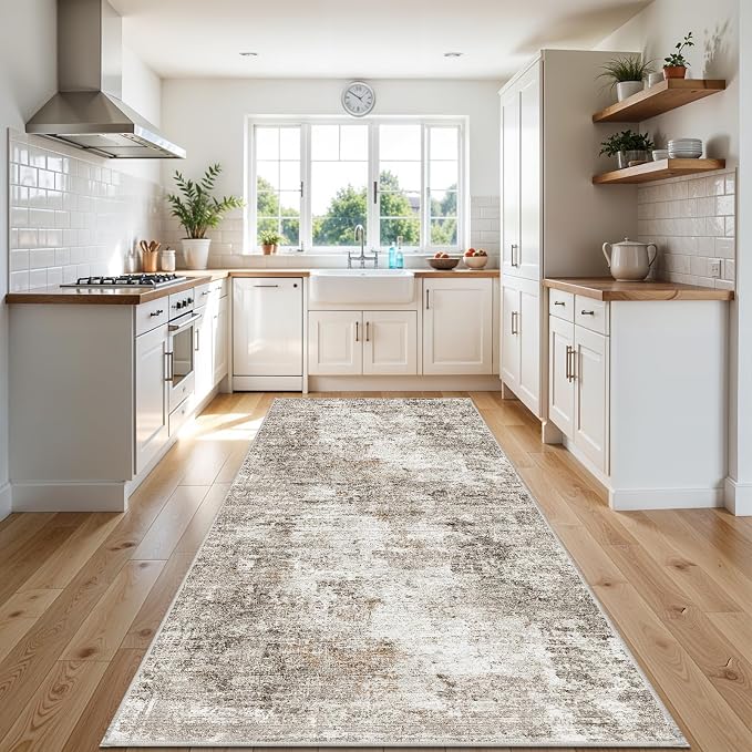 4x10 ft Extra Wide Hallway Rug – Non-Slip Washable Rubber-Backed Large Carpet
