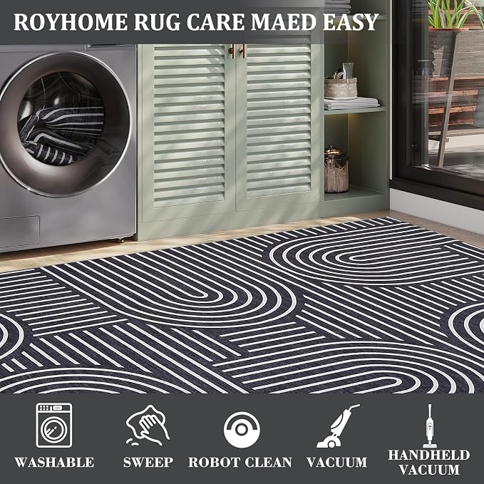 ROYHOME Washable Rug 4x6 Area Rugs