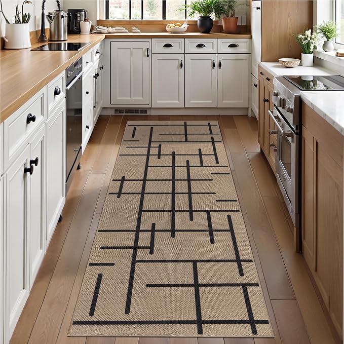 Tangsoo Easy Jute Rug 2x6 Washable Non-Slip Runner