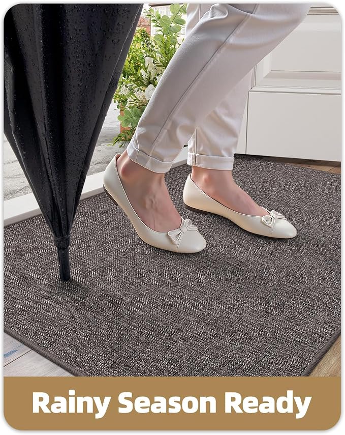Color&Geometry Ultra Thin Indoor Door Mat 48"x72", Non Slip Rubber Backed Dirt