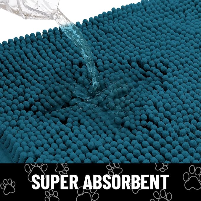 Smiry Dog Door Mat for Muddy Paws, Absorbent Dirt Trapper Non Slip Quick Dry
