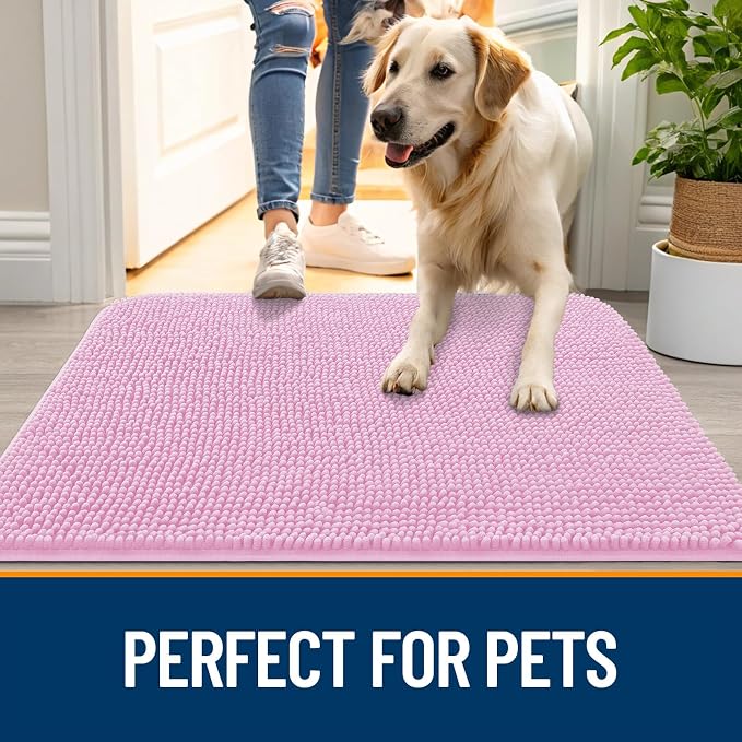 OLANLY Dog Door Mat for Muddy Paws 30x17, Absorbs Moisture and Dirt, Absorbent
