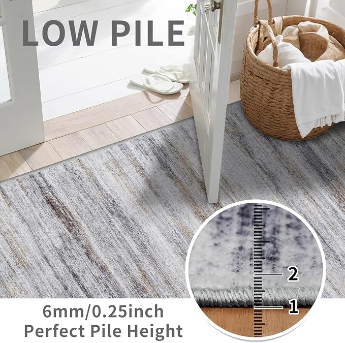 2x5 Washable Runner Rug for Family: Easy-to-Clean Runners for Hallway Entryway