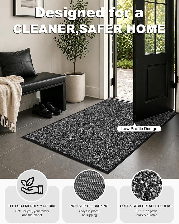 Mibao Front Door Mat Indoor Entrance, Dirt Trapper Welcome Mat