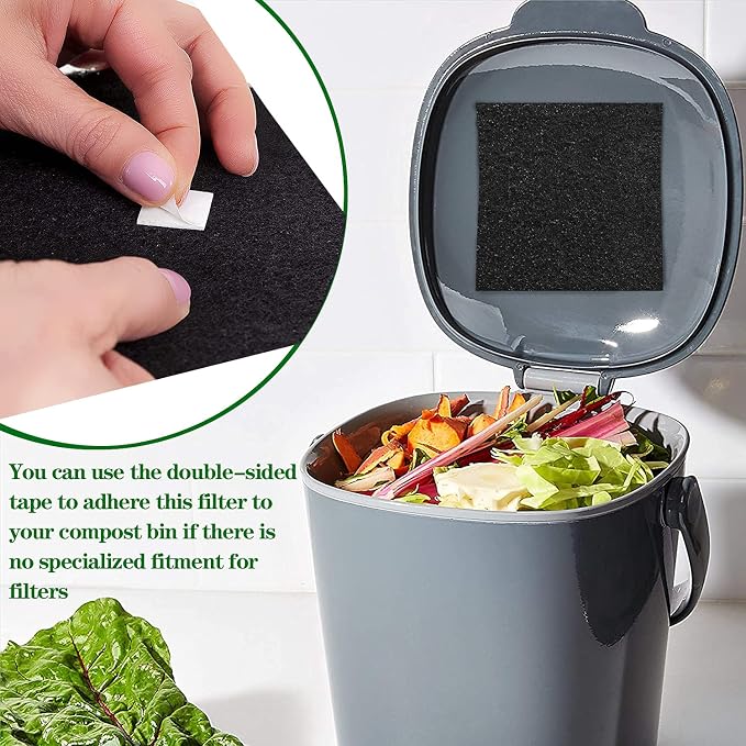 10 Pack Square Compost Bin Filters Spare Activated Carbon Filter Sheets