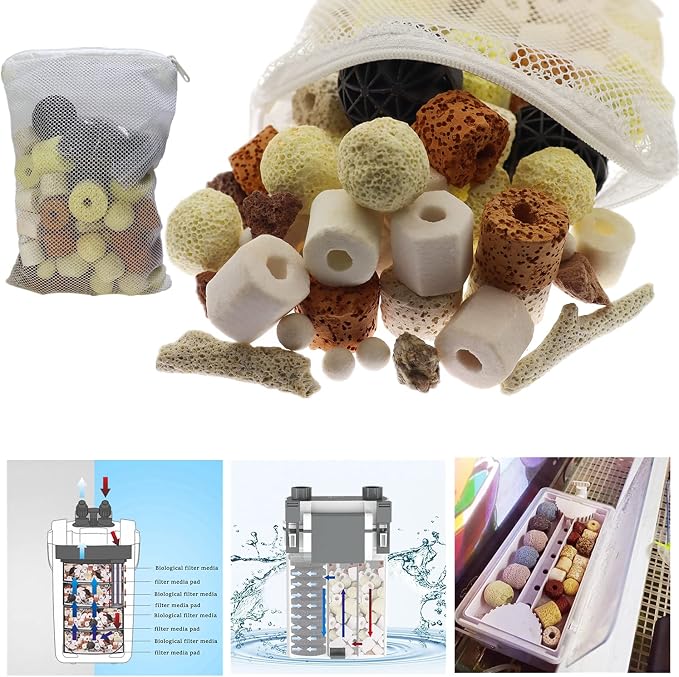 Aquarium Filter Media: 12-in-1 Bio Balls & Ceramic Rings Kit