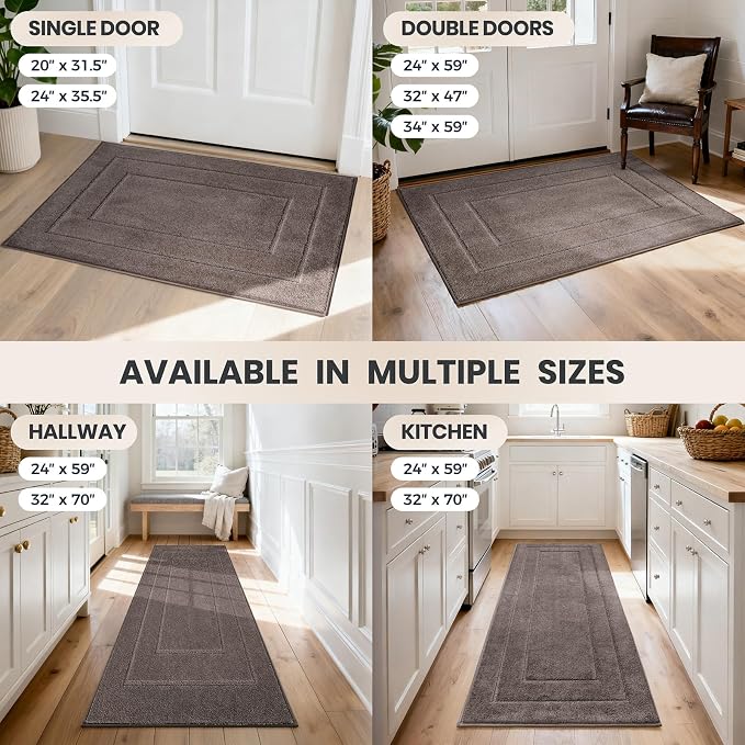 PURRUGS Dirt Trapping Door Mat 32" x 47", Non-Slip/Skid Machine Washable
