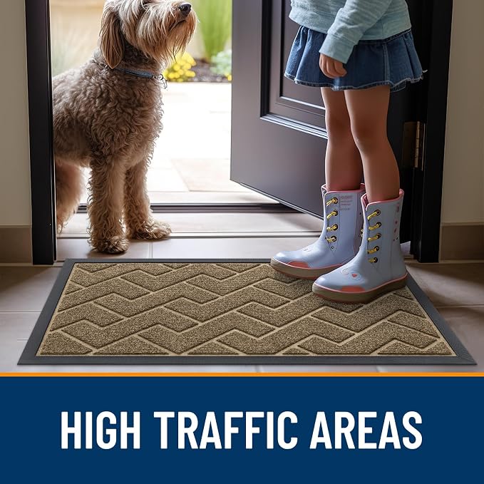 OLANLY Front Door Mat Indoor Outdoor Entrance, Waterproof All-Season,