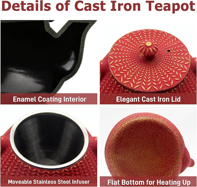 Small Cast Iron Tea Kettle for Stovetop Safe, Durable Teapot