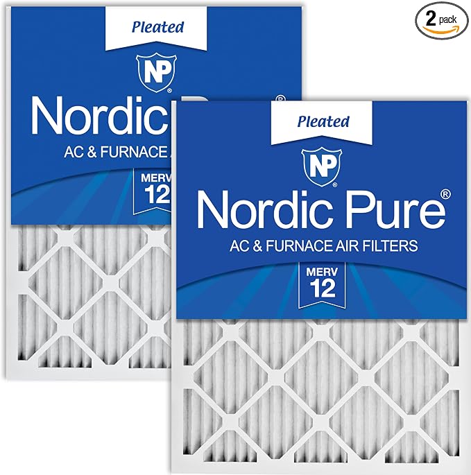 Nordic Pure 18x24x1 Pleated MERV 12 Air Filters 2 Pack