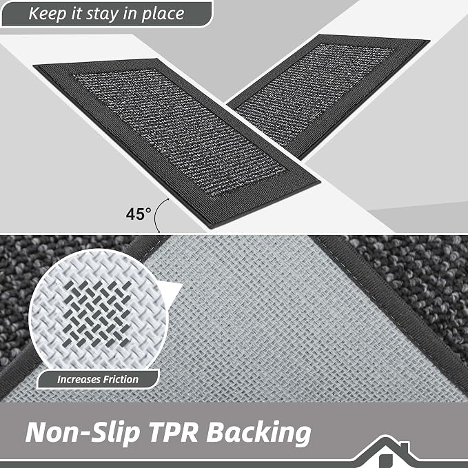 BEQHAUSE Indoor Door Mat 20" x 32", Dirt Trapper Door Mats Non-Slip Entryway