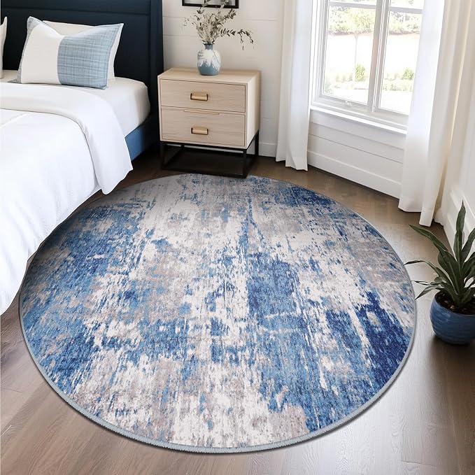 RELEANY Washable Area Rugs 6ft Non-Slip Modern Abstract Soft