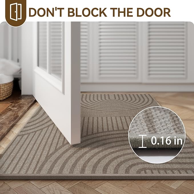 Front Door Mat 31''x47'', Absorbent Dirt Resist Washable Non Slip Low-Profile