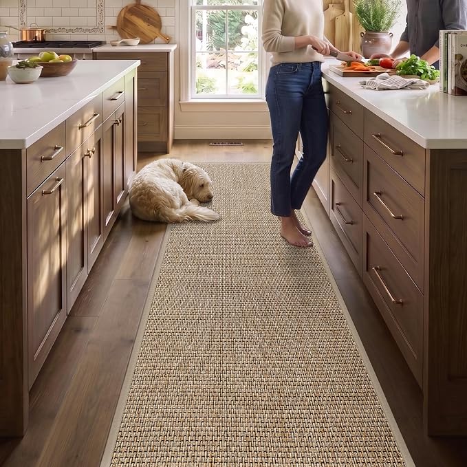 DEX Hallway Runner Rug 2'4''x8, Non Slip Rubber Backing Inside Entryway Carpet