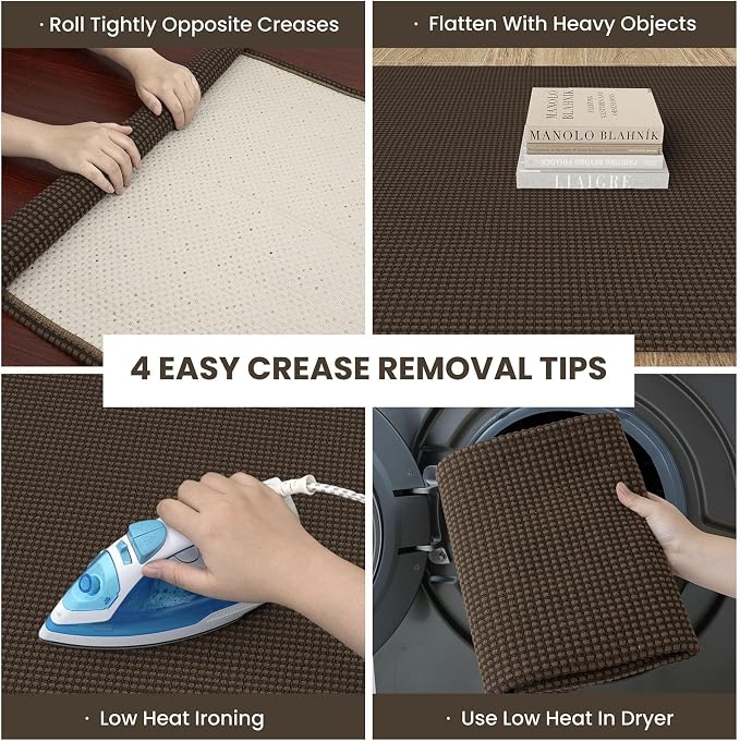 IOHOUZE Washable Runner Rug 2.6x8 Non Slip Rubber Backed Wide Hallway Runner
