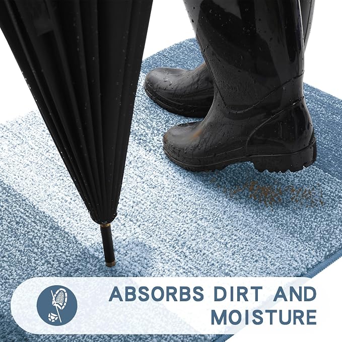Kitinjoy Indoor Outdoor Door Mat, 54x24 Non-Slip Absorbent Dirt Trapper