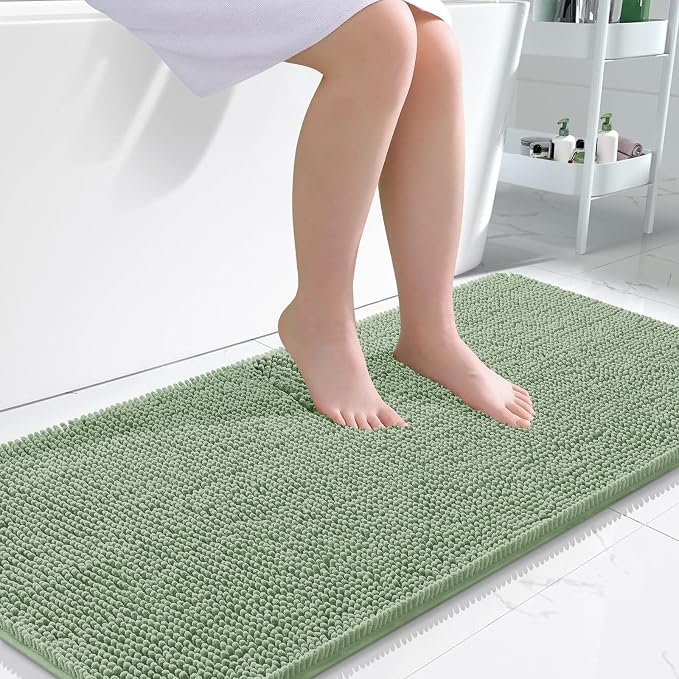 OLANLY Large Bathroom Rugs 50x30, Extra Soft Absorbent Chenille Bath Rugs
