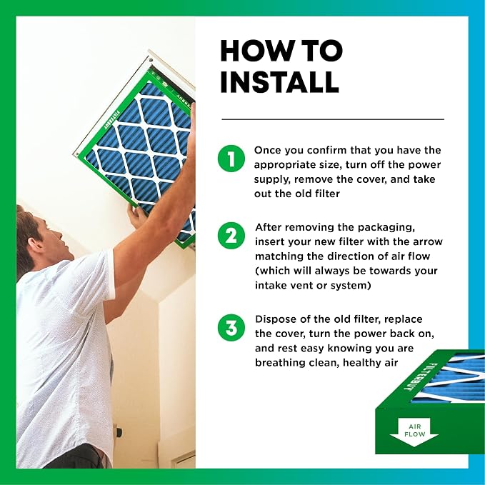 Filterbuy 25x32x2 Air Filter MERV 13 Optimal Smoke & Allergy Defense,