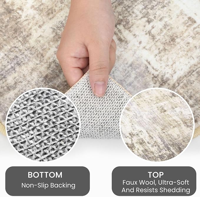 IOHOUZE Abstract Runner Rug 3x7 Ft Washable Runners