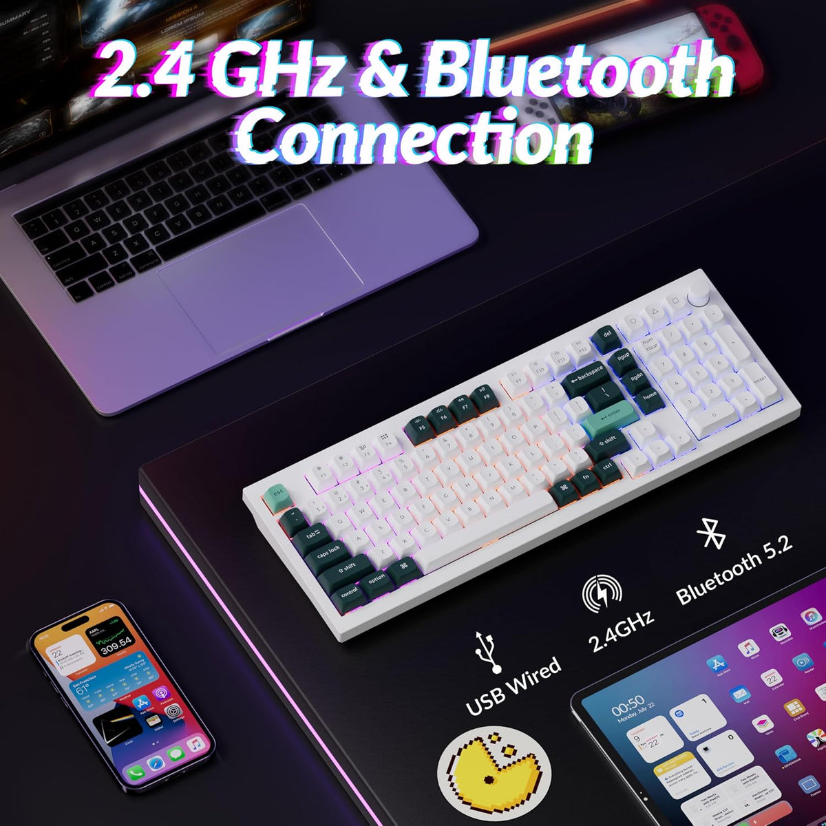 Keychron Q5 HE 96% Rapid Trigger Wireless Hall Effect Keyboard, White