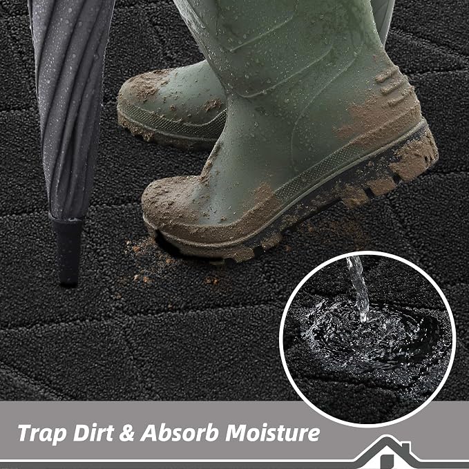 BEQHAUSE Dirt Trapper Door Mat 20" x 32", Doormat Non-Slip Entryway Rugs
