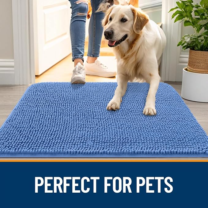 OLANLY Dog Door Mat for Muddy Paws 59x35, Absorbs Moisture and Dirt, Absorbent
