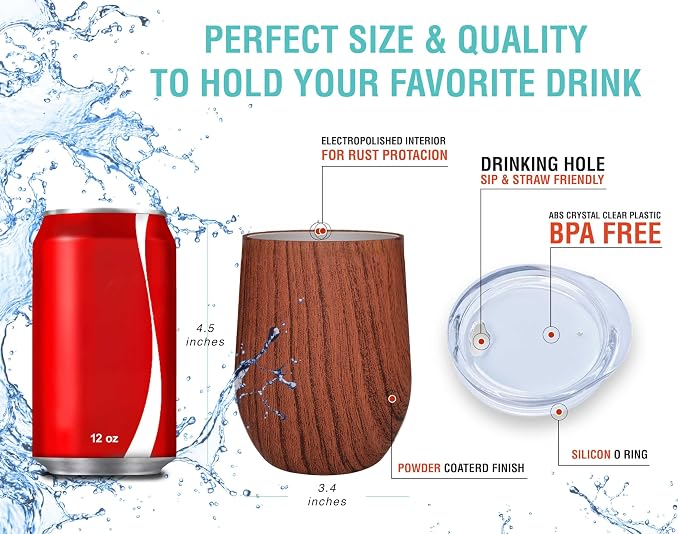 CHILLOUT LIFE 12 oz Stainless Steel Wine Tumbler