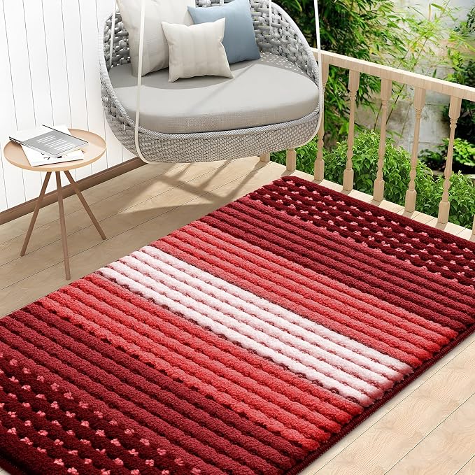 Kitinjoy Indoor Outdoor Door Mat, 48x32 Non-Slip Absorbent Dirt Trapper