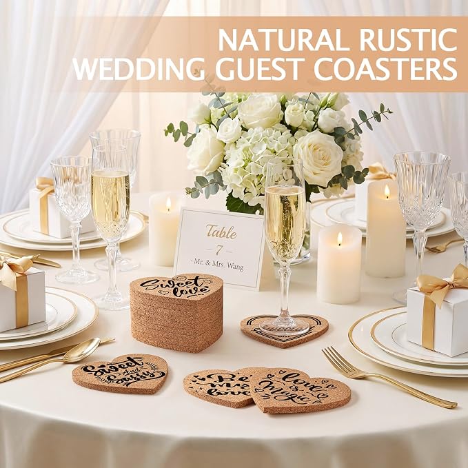 100 PCS Cork Coasters for Laser Engraving, Thick Absorbent Blank Coasters | 4