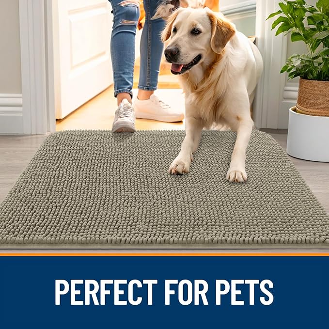 OLANLY Dog Door Mat for Muddy Paws 70x24, Absorbs Moisture and Dirt, Absorbent
